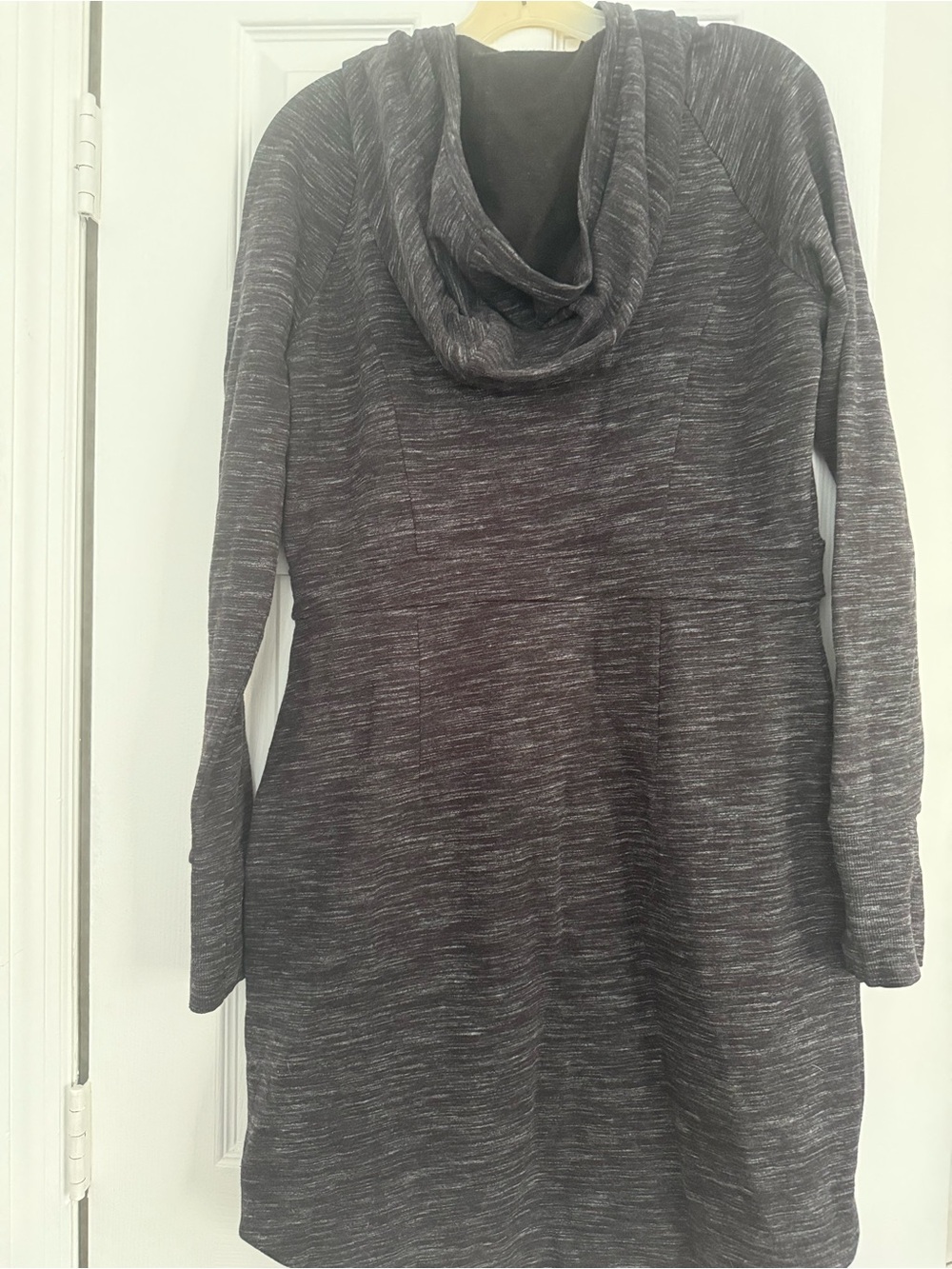 Athleta Charcoal Marled Cowl-Neck Mini Dress